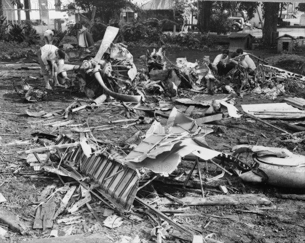 Wreckage of Japanese plane shot down during the attack on Pearl Harbour. WWII