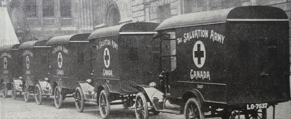 Salvation army ambulances for the Red Cross to use in Russia; WWI 1916