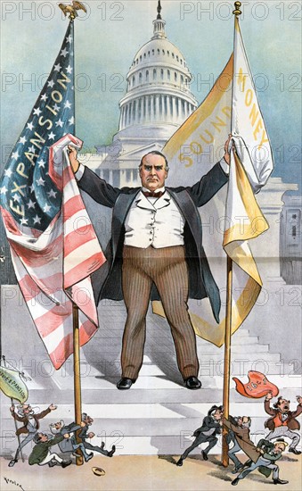 President McKinley standing on the steps to the U.S. Capitol