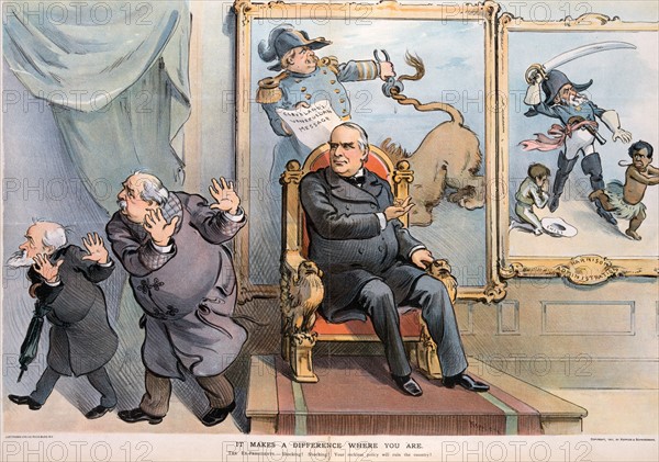 President McKinley in front of two previous foreign policies