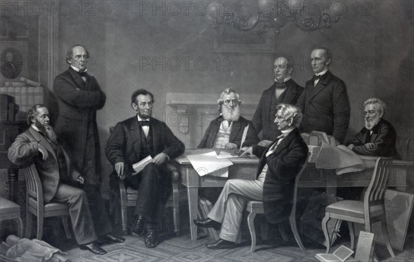 Re-enactment of Abraham Lincoln Signing the Emancipation Proclamation