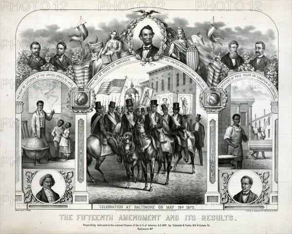 Print commemorating the Fifteenth Amendment