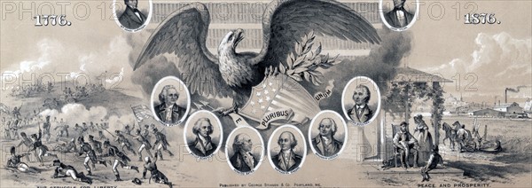 cameo portraits of six American revolutionary war generals