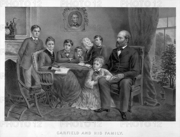 President James Garfield with his family