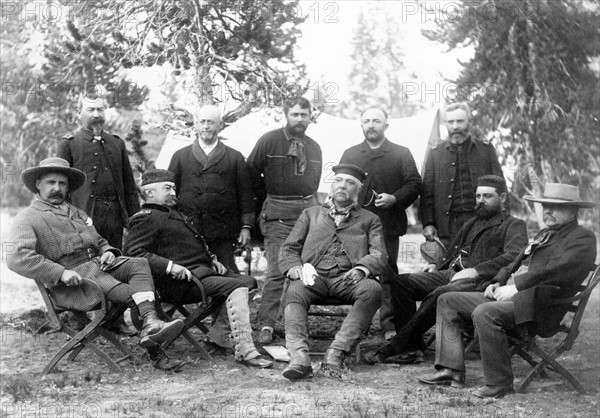 Chester Arthur's Presidential party in Upper Geyser Basin