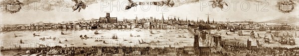 Engraving of London during the 16th Century