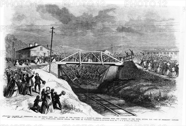 Collapse of a railroad bridge during Presidential visit