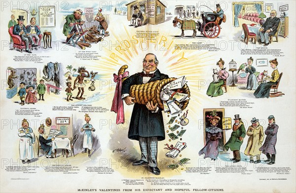 President McKinley emitting rays of 'Prosperity'