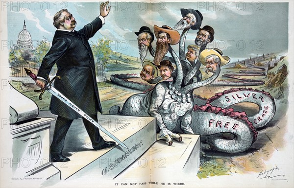 President Cleveland on the steps to the 'US Treasury'