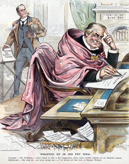 President McKinley dressed in a long cape