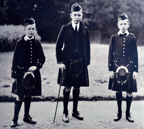From left to right - Prince Henry, Prince Albert and Prince George