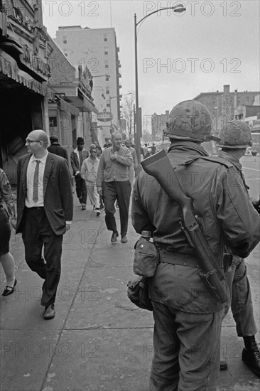 Soldiers Patrolling the streets of Washington.