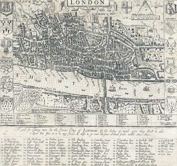 London Map 1593 by john Norden