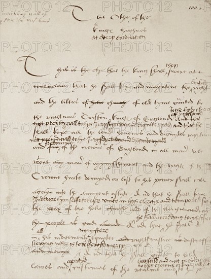 The coronation oath of England's King Henry VIII