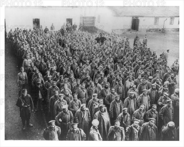 Russian soldiers captured by the defenders of Przemysl during WWI, 1915