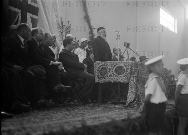 Dr. Herzog, Chief Rabbi of Palestine at the opening of Tel Aviv Port