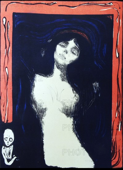 Work entitled Madonna from 'The Mirror' by Norwegian artist Edvard Munch.