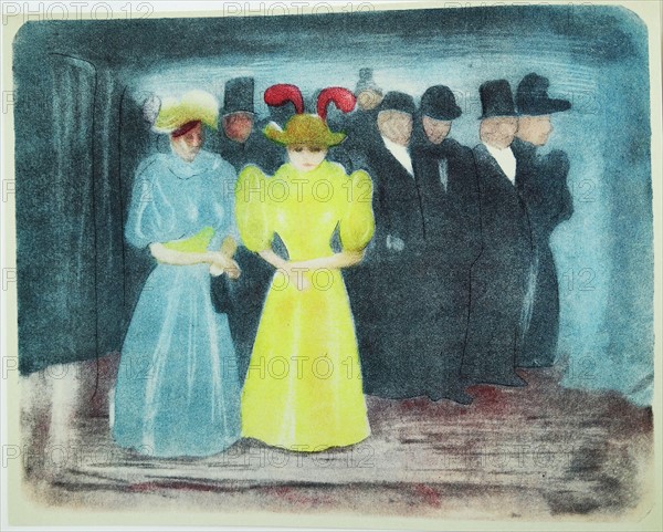 Work entitled Nocturnal Street Scene by Norwegian artist Edvard Munch.