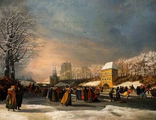 Painting of a Women's Skating Race