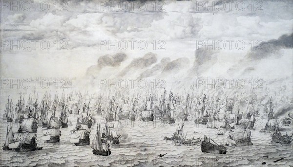 Painting depicting the Battle of Terheide