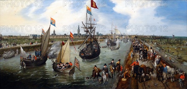 Painting depicting the departure of a dignitary from Middelburg