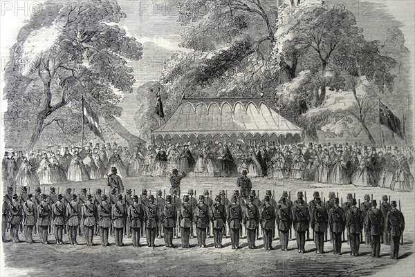 Presentation of a silver bugle by Lady Duff Gordon