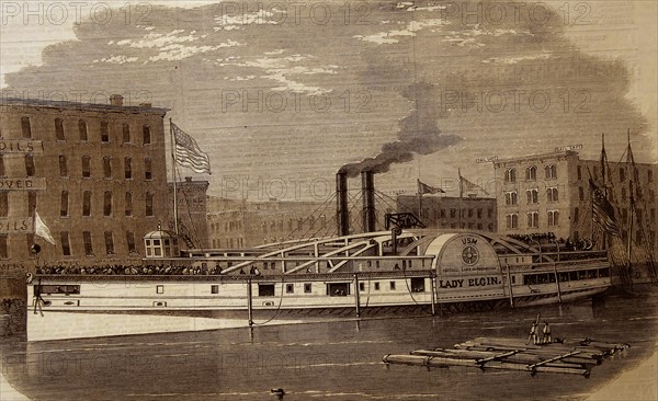 The Lake Steamer 'Lady Elgin'