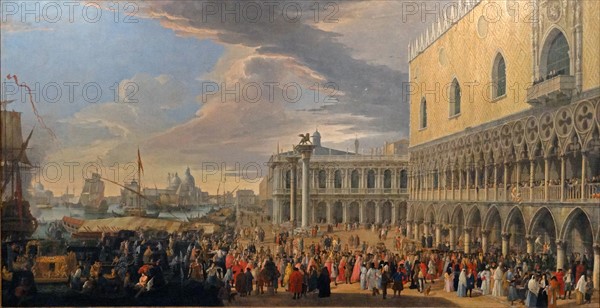 The arrival of the fourth Earl of Manchester in Venice by Luca Carlevaris.