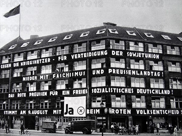 Communist slogans on a building in Germany