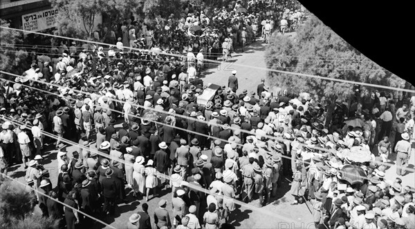 Photograph of the Funeral of Meir Dizengoff, mayor of Tel Aviv