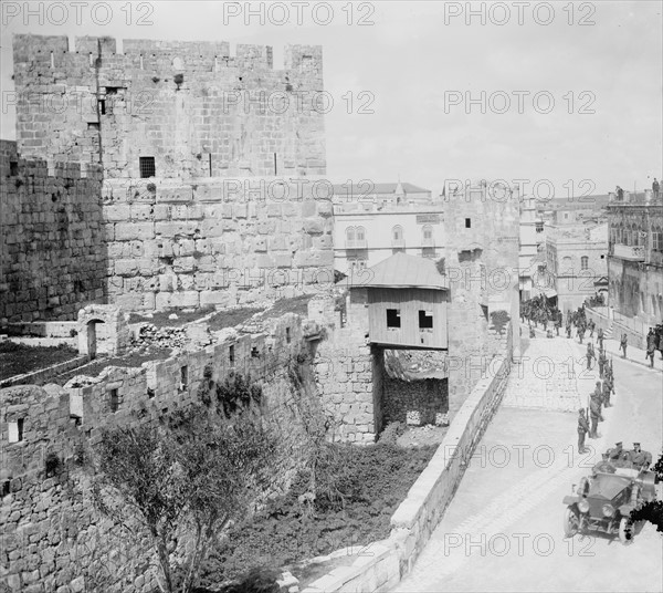 Photograph of General Allenby leaving Jaffa Gate