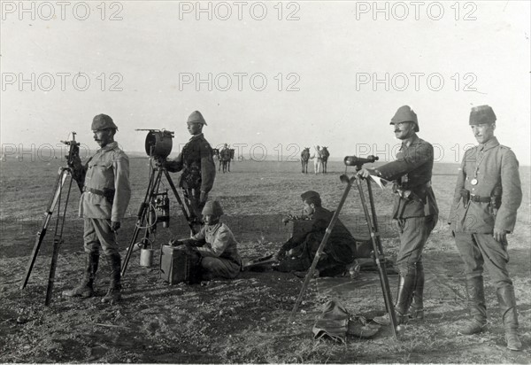 Photograph of the Turkish army heliograph at Huj