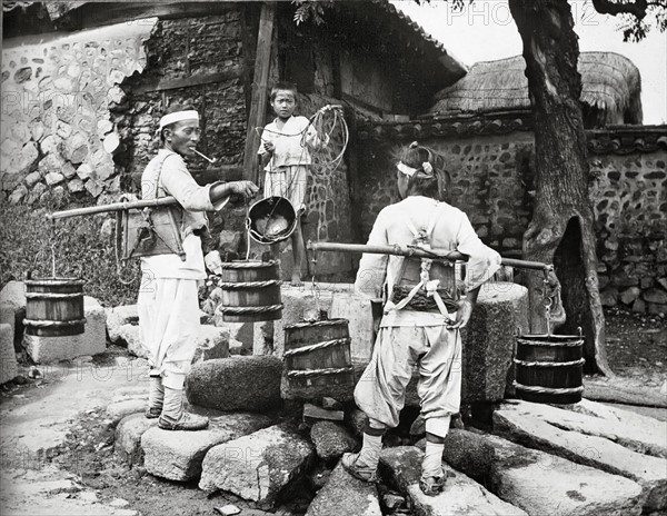 Water-carrier, in Korea circa 1900