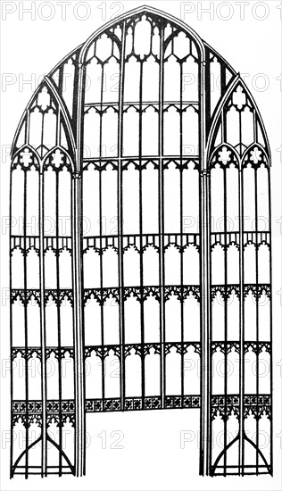 Sketch of the East window of Gloucester Cathedral