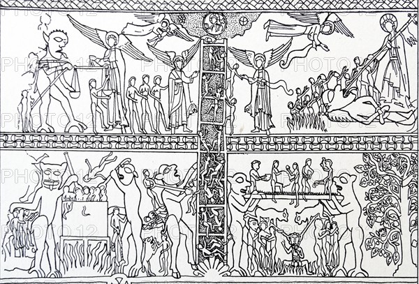 Line drawing based on the idea of the 'Ladder of Salvation'