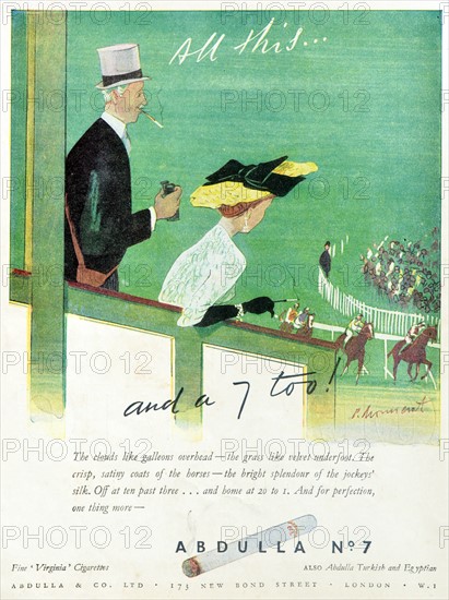 cigarette advert for Abdullah cigarettes