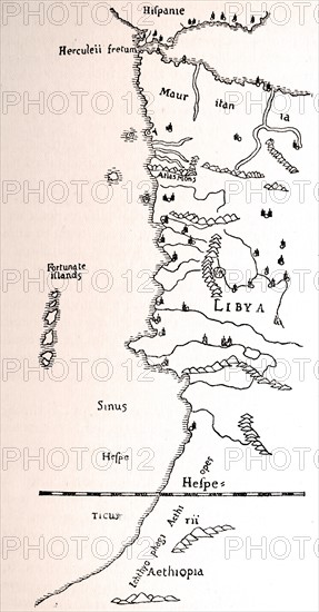 The coast of Africa, after Ptolemy (Mercator's edition).