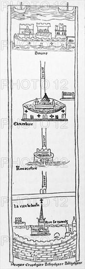 The first stages of a Medieval pilgrimage : London to Dover.