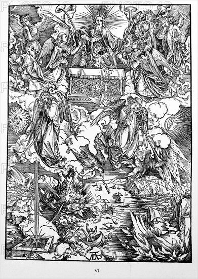 Woodcut by Albrecht Durer; Last Judgment