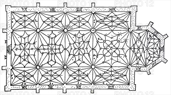 Vaulting pattern similar to that used by Spanish architect Rodrigo Gil de Honta-ón