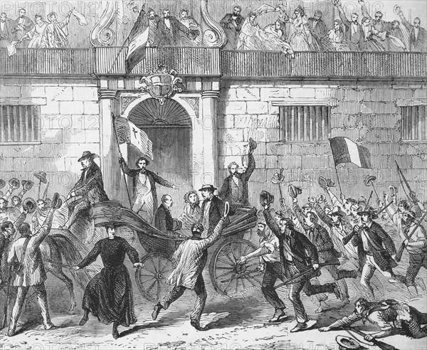 The release of political prisoners from the Castlemare, Palermo.