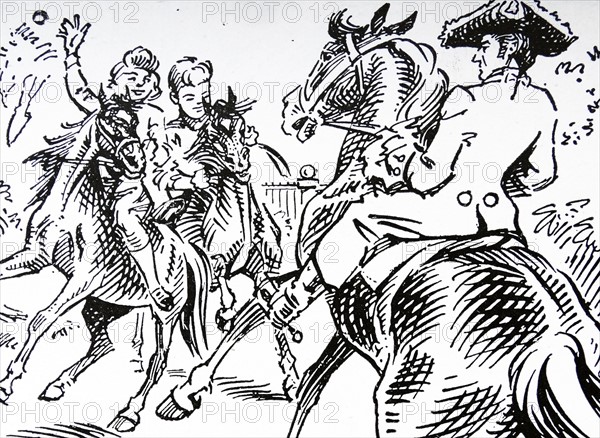 18th century highwayman and victim