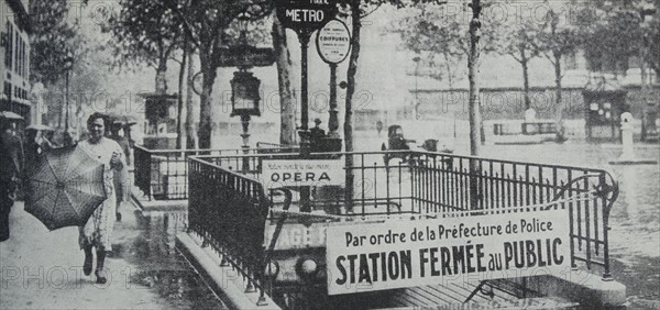 Metro station is shut during world war two; Paris France 1940