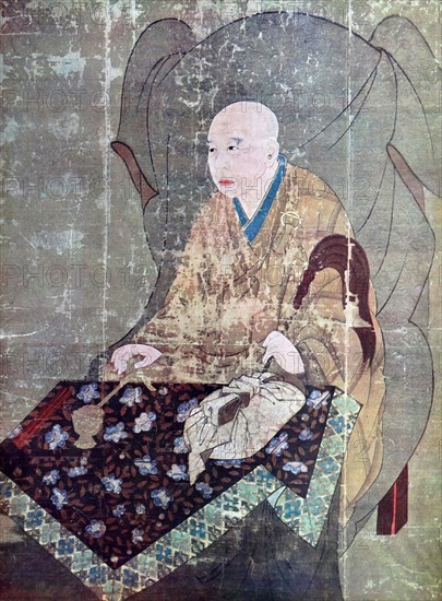 Portrait of Jishin Osho, monk from the Ritsu sect of the Saidaiji temple in Nara, Japan