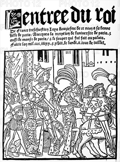 L'entrée du roi; woodcut by Pierre le Caron 1498