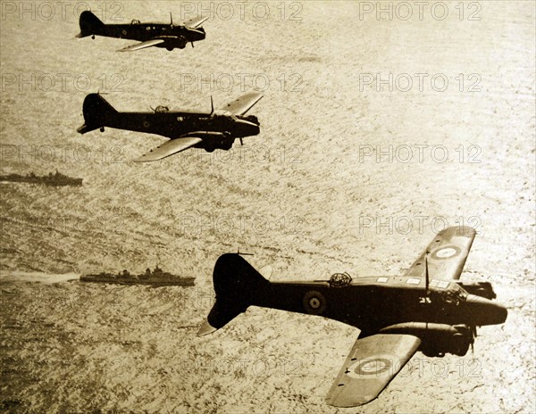 Photograph of the flight of Arvo 'Ansons' of a general reconnaissance squadron