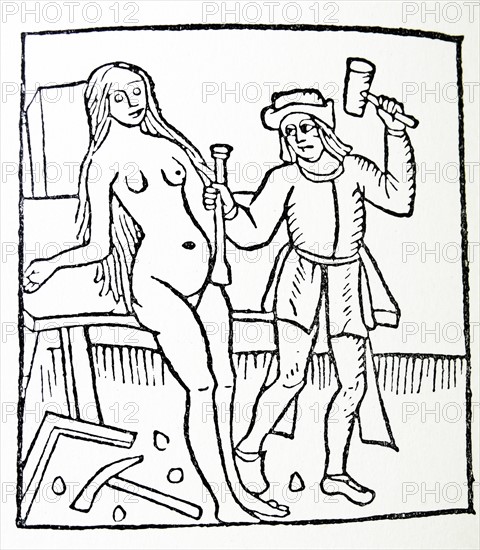 Romance of the rose; 1503 Woodcut by antoine Verard, Paris 1500