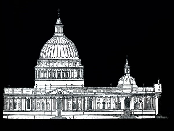 Original design for St Paul's Cathedral by Sir Christopher Wren