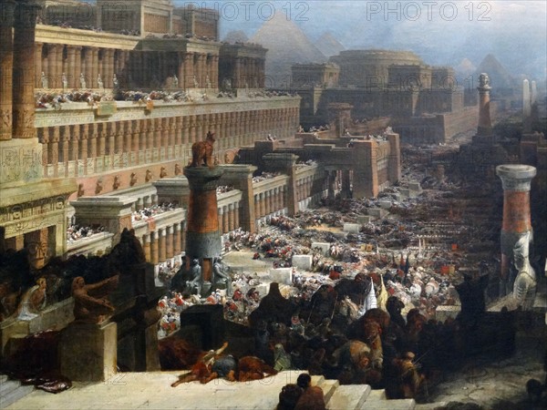 Painting depicting the Exodus by David Roberts
