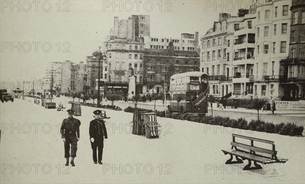 Photograph depicting the fortifications made to the coastal areas of Britain